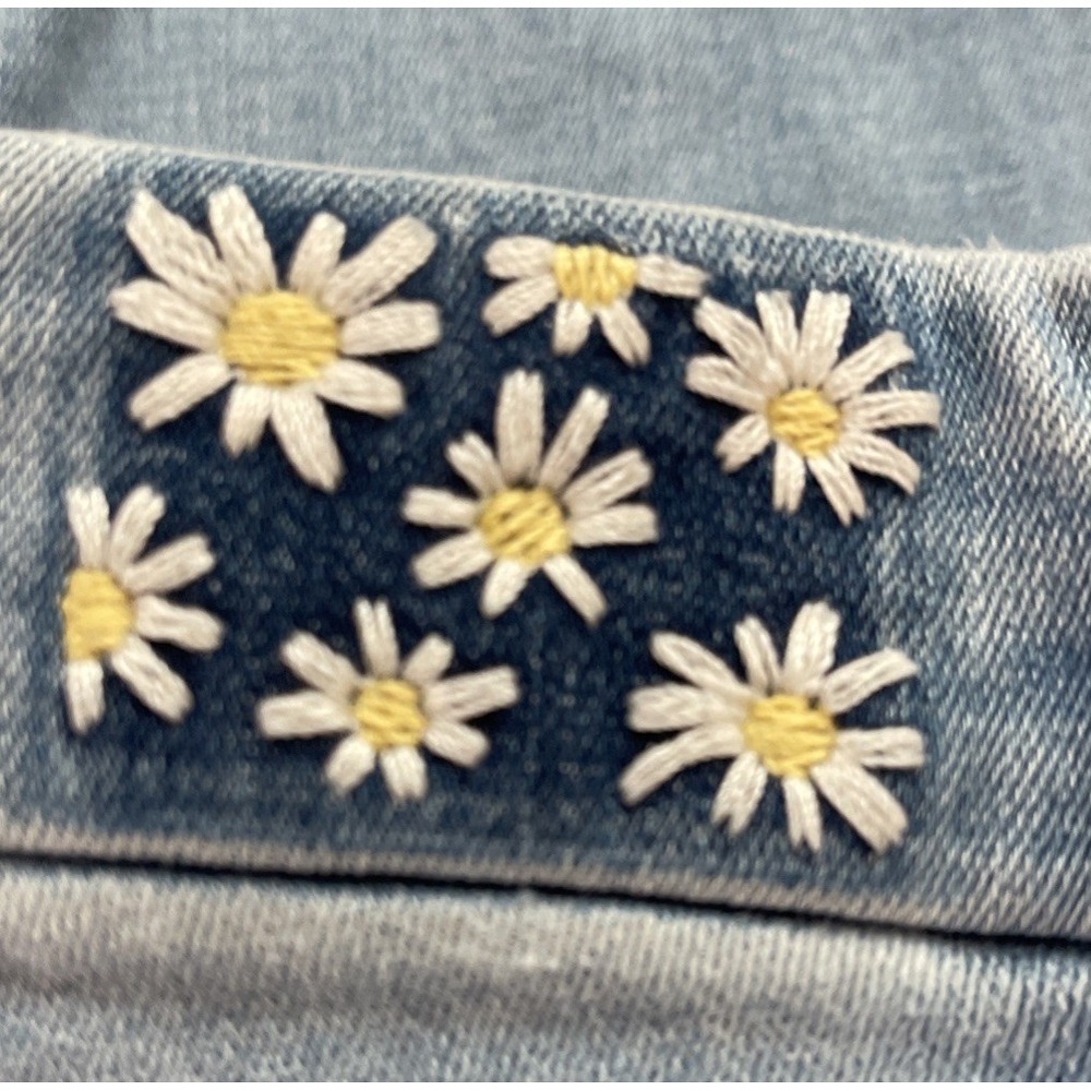 American‎ Eagle Denim Jeans Curvy High Rise Flare Distressed Blue Women's 2 - Picture 5 of 8